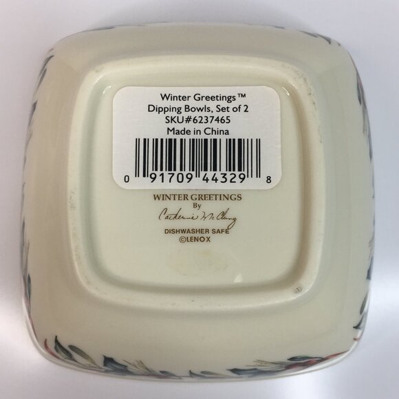 Lenox Nuthatch Bird Dish Winter by Catherine McClung Greetings Dipping Bowl - Picture 3 of 12